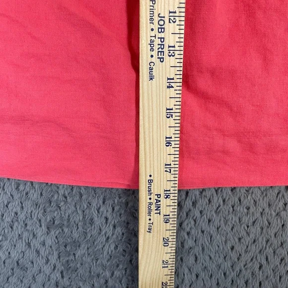 J. Crew Women's Skirt 12 Pink Linen Blend Mini Smocked Pockets Preppy Vacation - Picture 8 of 8